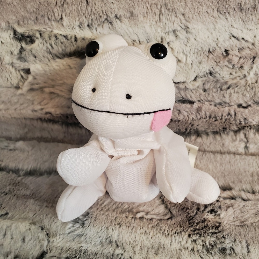 Rose Art White‎ Frog Plush Roseart Microbead Coloring Soft Floppy Animal 7"
